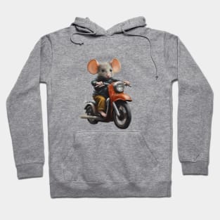 Mouse on Motorcycle Hoodie